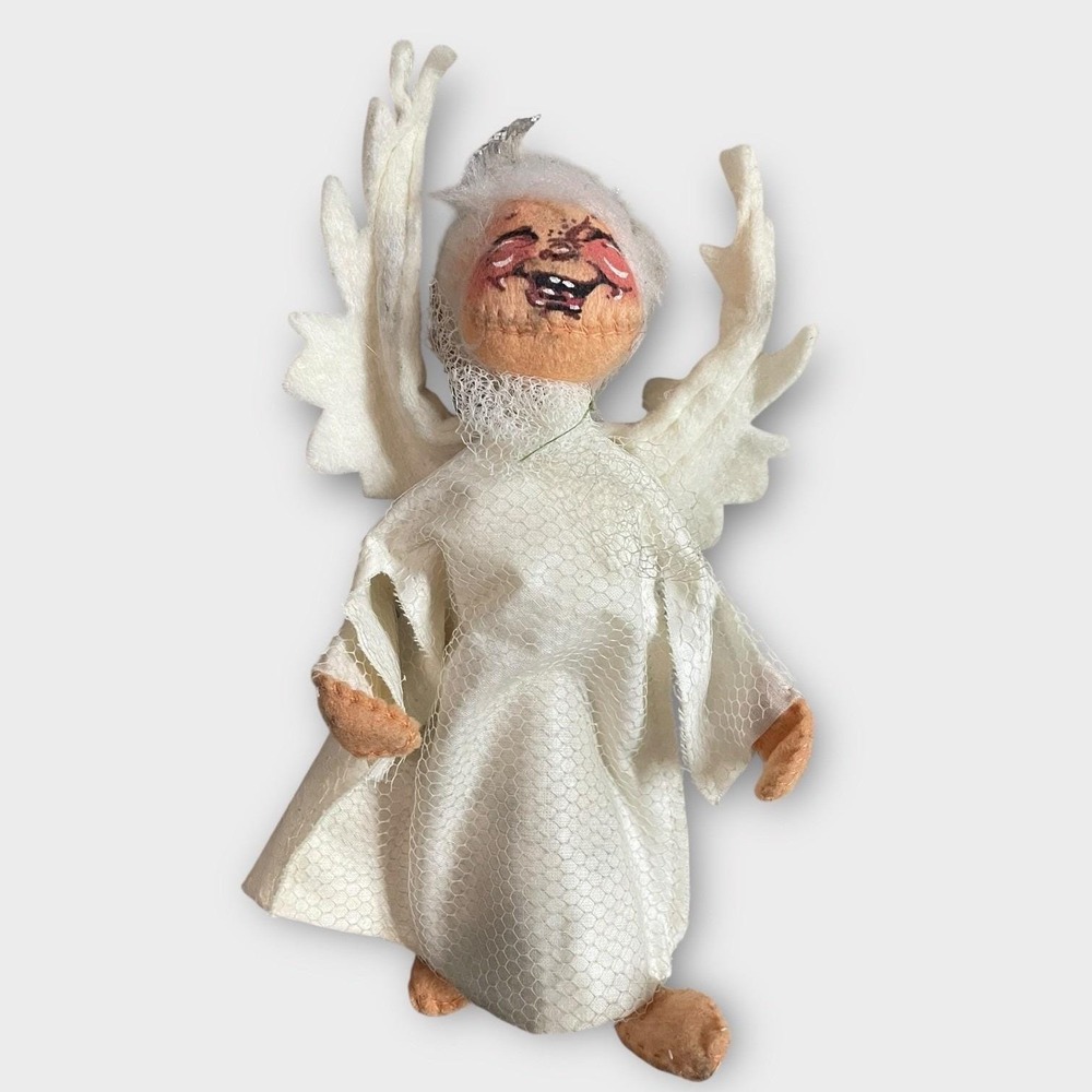 Annalee Vintage Mobilitee Dolls Angel Meredith Tree Topper Doll White Christmas